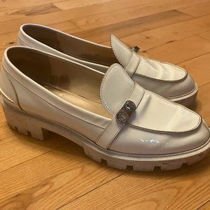 Christian Louboutin Lock woody patent white leather loafer 40.5 used